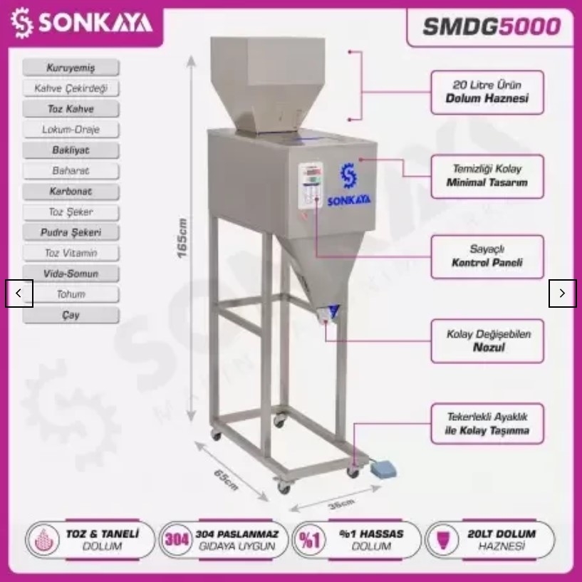 SMDG5000Y 20-5000gr Semi-Automatic Weighted Granule & Powder Filling Machine